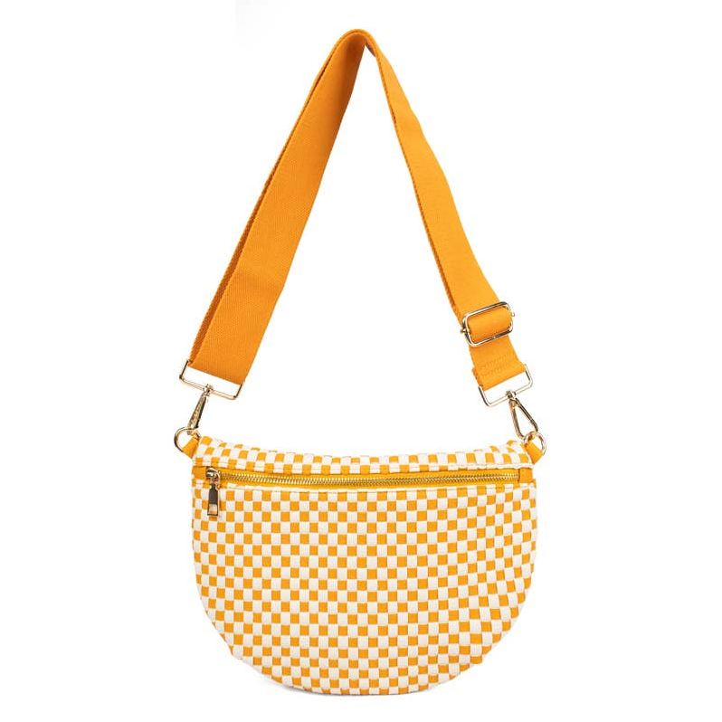 Babs + Birdie Fiona Checkered Woven Bum Bag