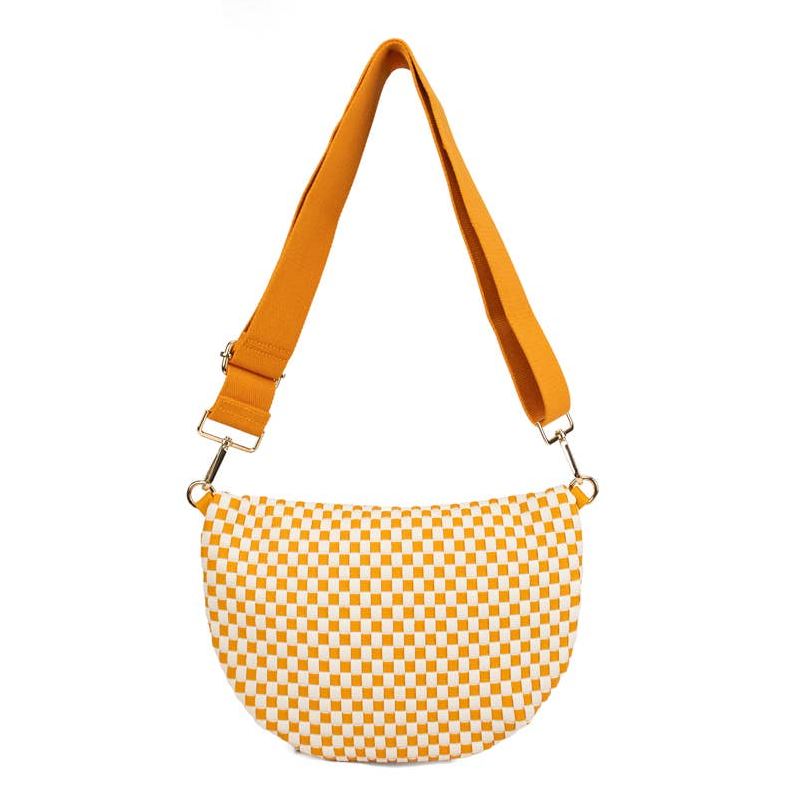 Babs + Birdie Fiona Checkered Woven Bum Bag