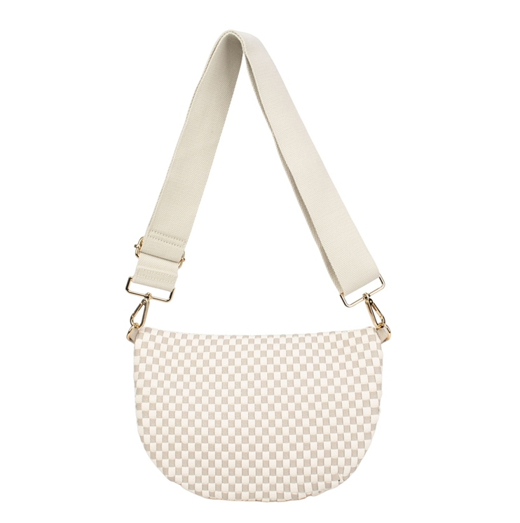 Babs + Birdie Fiona Checkered Woven Bum Bag