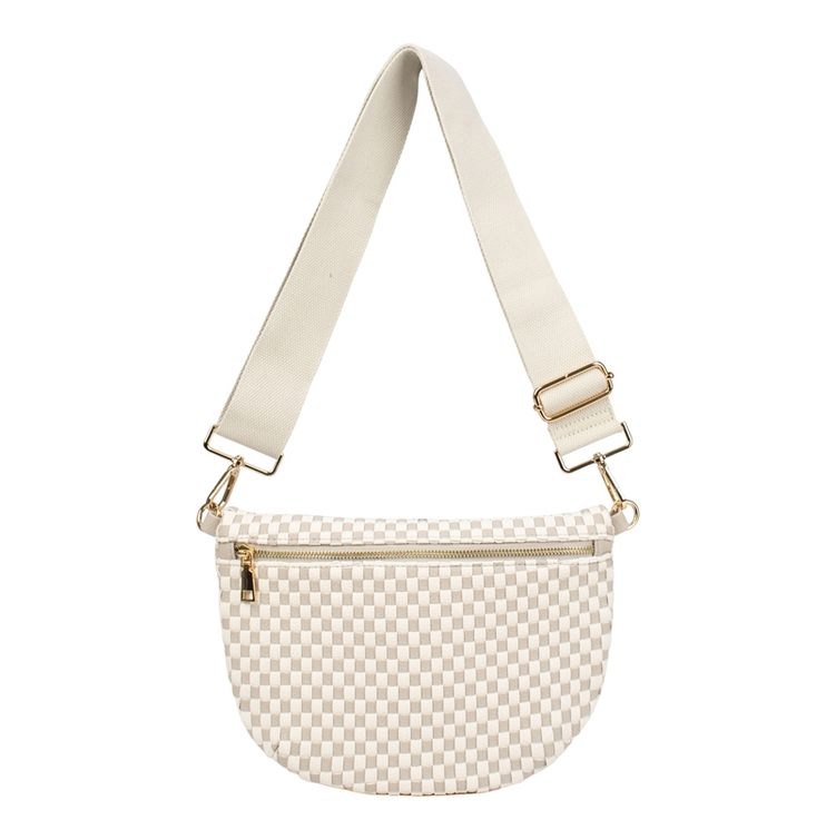Babs + Birdie Fiona Checkered Woven Bum Bag