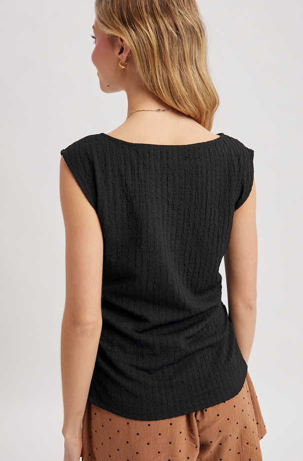 Wishlist Textured Side Ruche Top