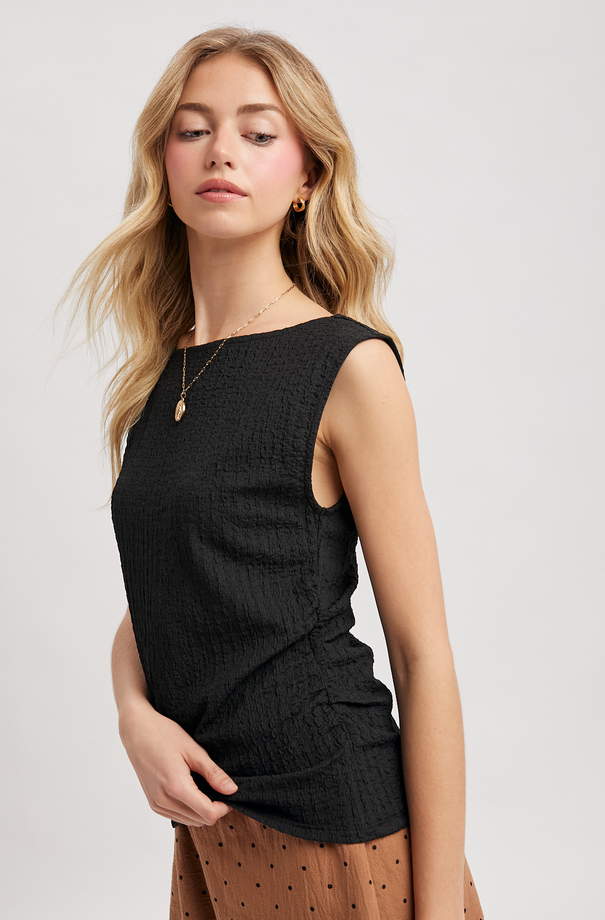 Wishlist Textured Side Ruche Top