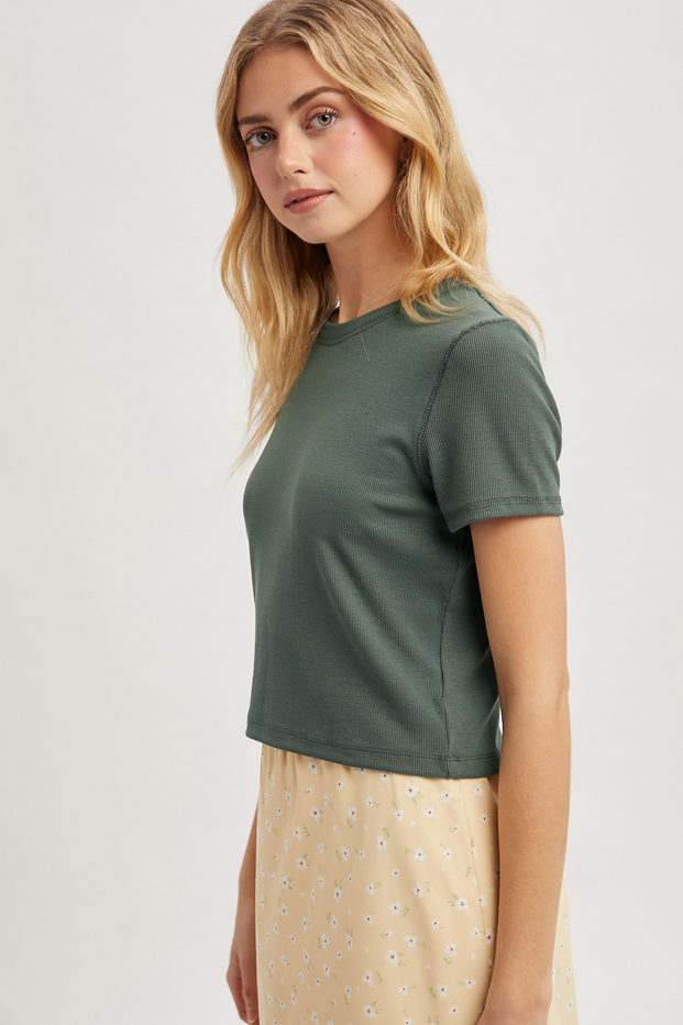 Wishlist Cropped Rib Tee