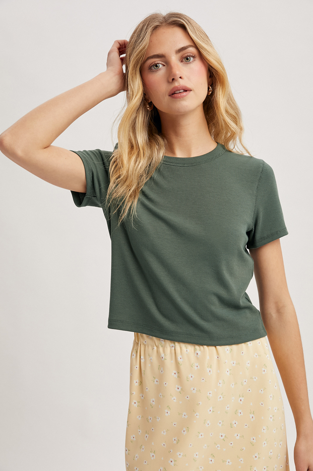 Wishlist Cropped Rib Tee