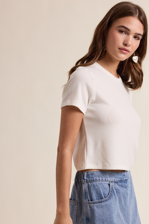 Wishlist Cropped Rib Tee