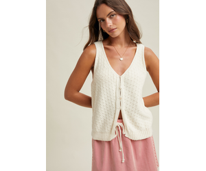 Wishlist Pointelle Knit Vest - Fringe Boutique