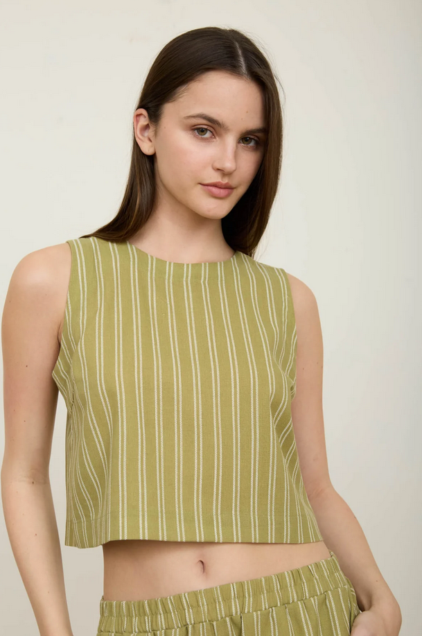 Blu Pepper Double Stripe Button Back Top