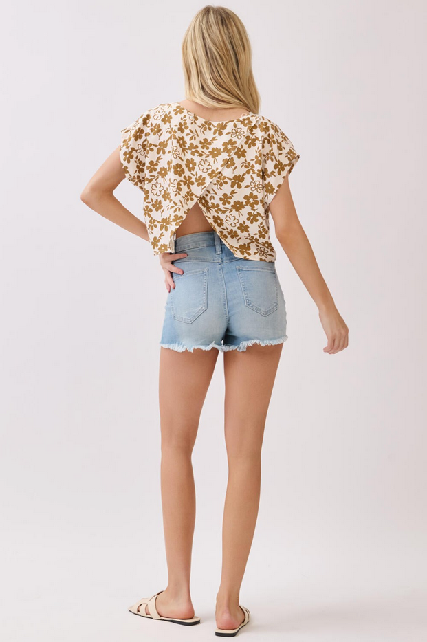 Final Touch Wrap Back Daisy Top