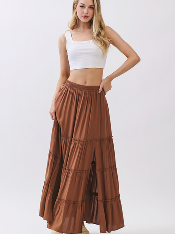 Final Touch Tiered Maxi Skirt