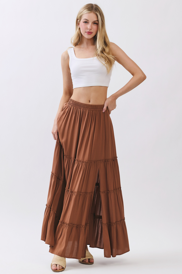 Final Touch Tiered Maxi Skirt