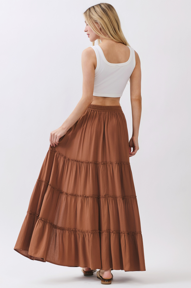 Final Touch Tiered Maxi Skirt