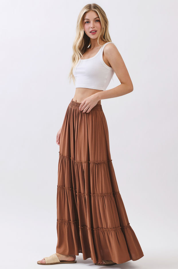 Final Touch Tiered Maxi Skirt