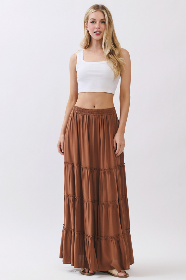 Final Touch Tiered Maxi Skirt