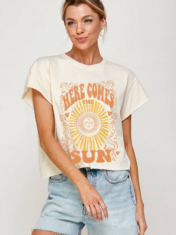 Illustrated Society Here Comes The Sun Boho Tee