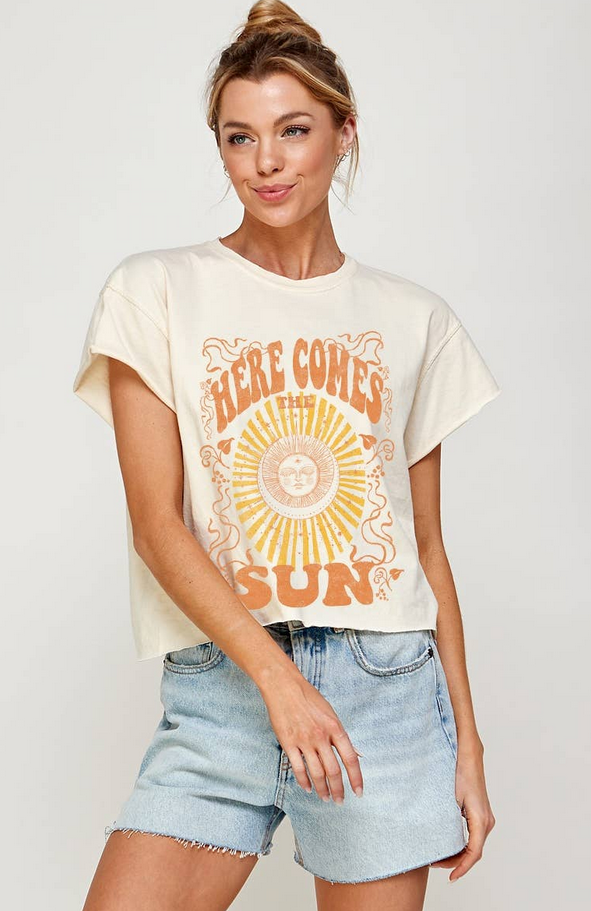 Illustrated Society Here Comes The Sun Boho Tee