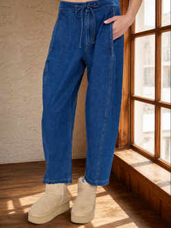 Blu Pepper Drawstring Barrel Jeans
