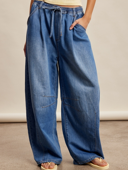 Listicle Wide Leg Barrel Jeans