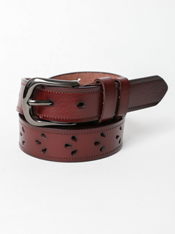 Leto Leather Belt with Petal Design
