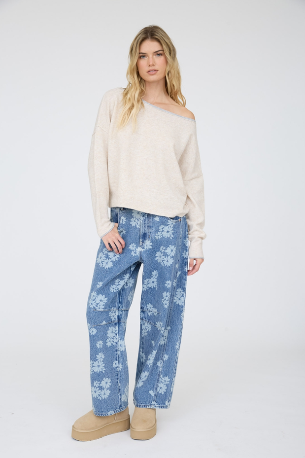 Blu Pepper Off The Shoulder Sweater