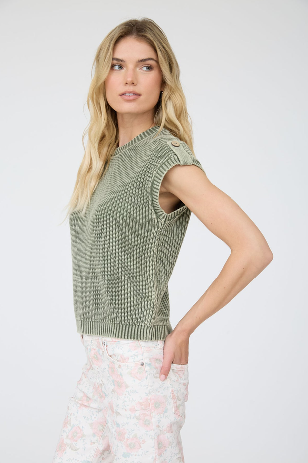 Blu Pepper Back Button Knit Top