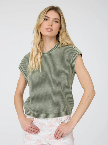 Blu Pepper Back Button Knit Top
