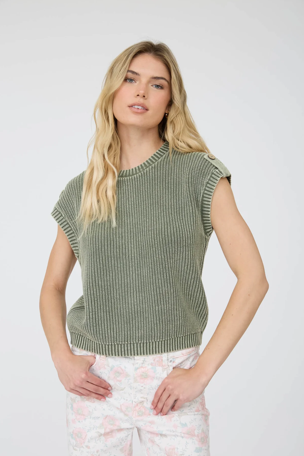 Blu Pepper Back Button Knit Top