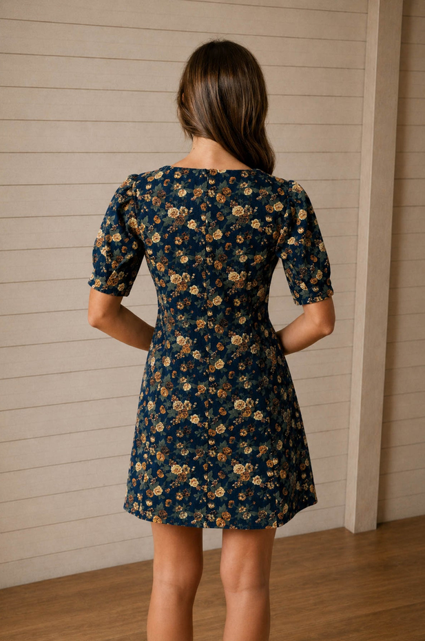 Blu Pepper Floral Denim Dress