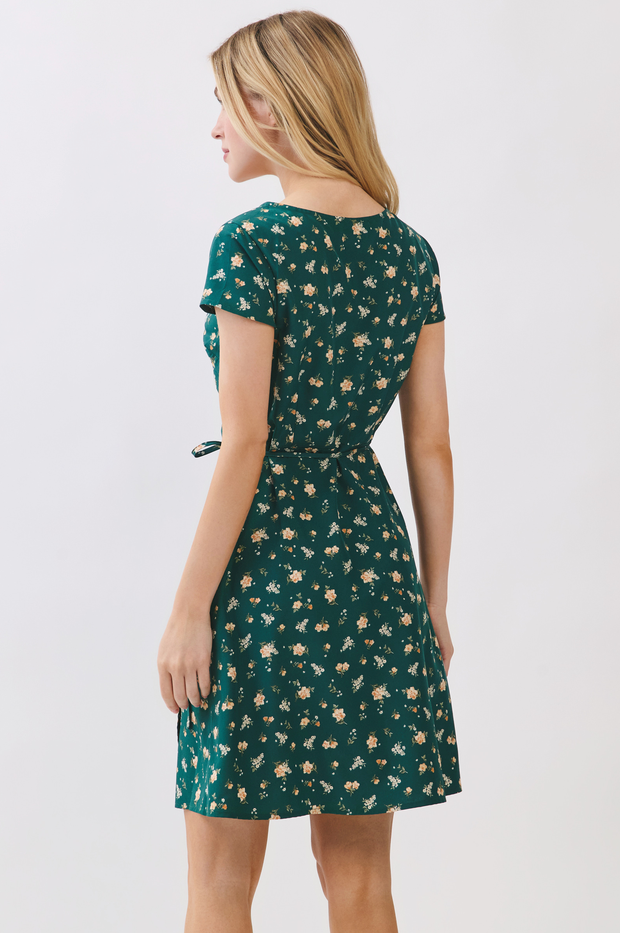 Final Touch Ditsy Floral Wrap Dress