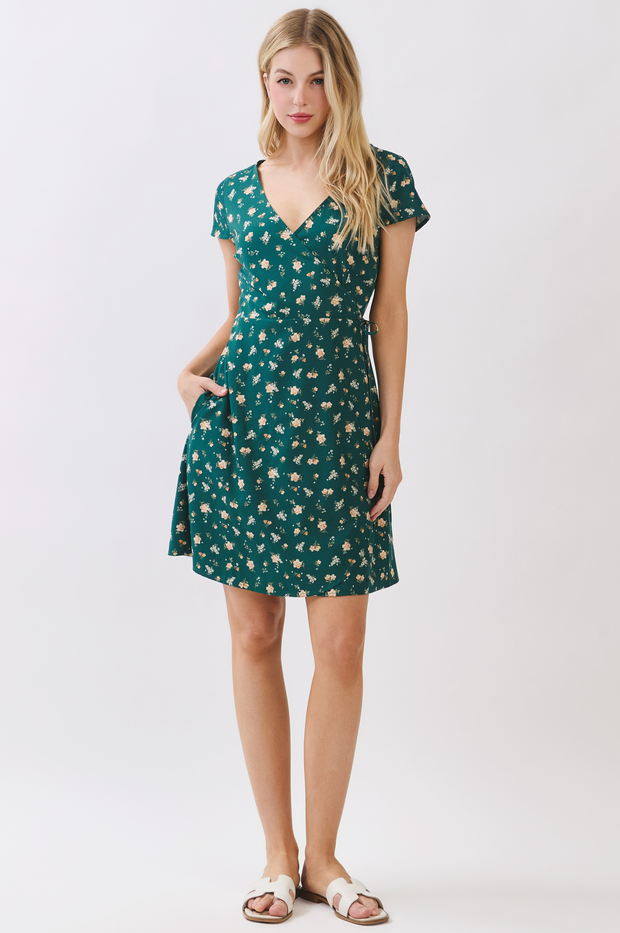 Final Touch Ditsy Floral Wrap Dress
