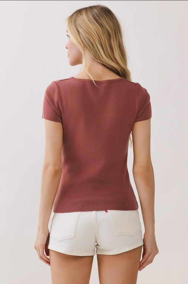 Final Touch Square Neck Knit Tee