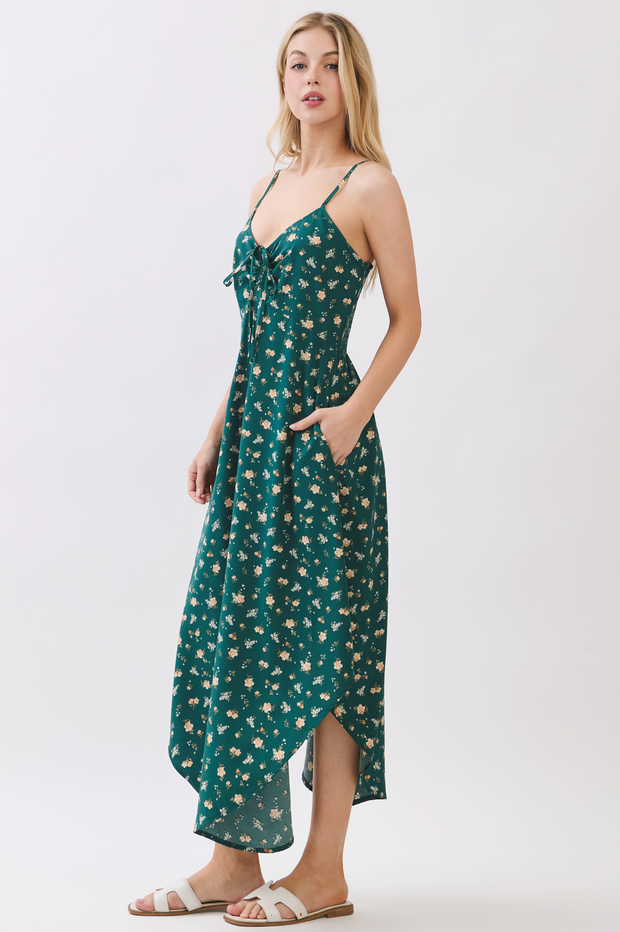 Final Touch Ditsy Floral Cinch Midi Dress