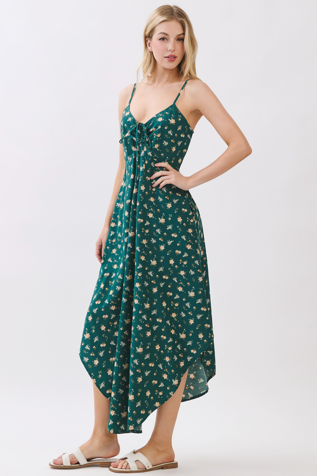 Final Touch Ditsy Floral Cinch Midi Dress