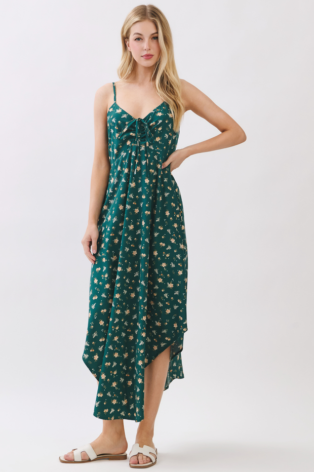 Final Touch Ditsy Floral Cinch Midi Dress