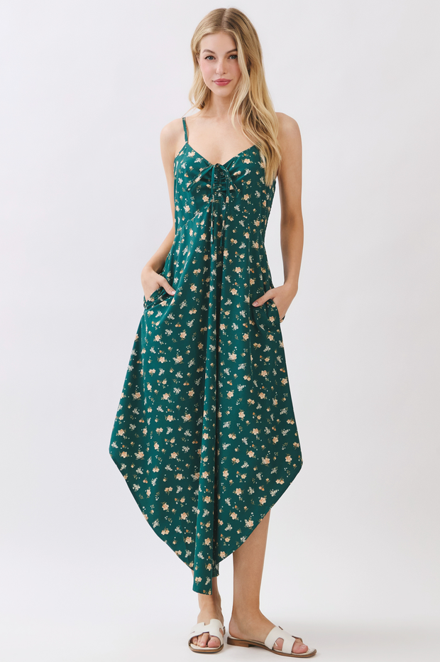 Final Touch Ditsy Floral Cinch Midi Dress
