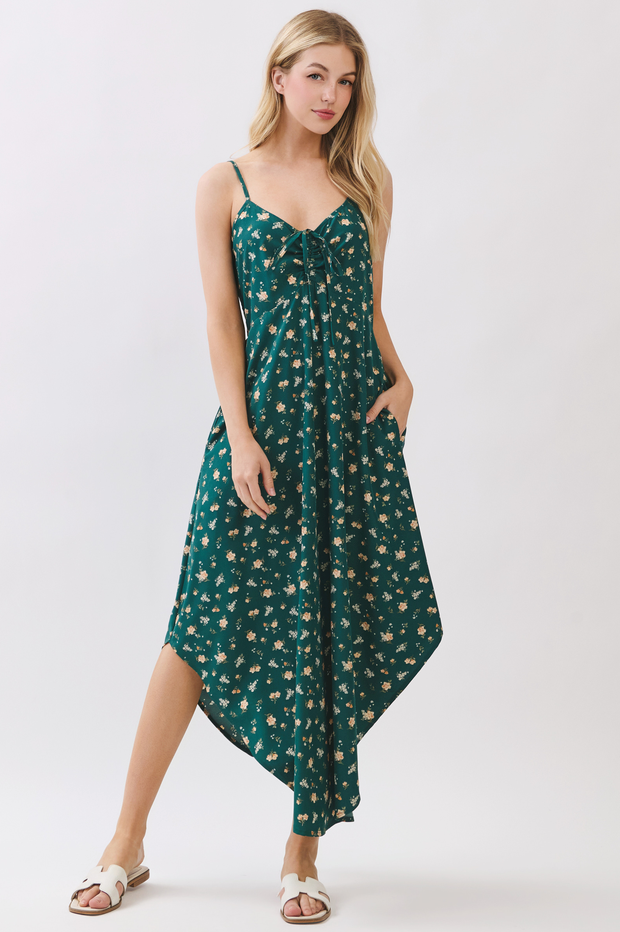 Final Touch Ditsy Floral Cinch Midi Dress