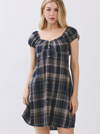 Final Touch Plaid Flannel Baby Doll Dress