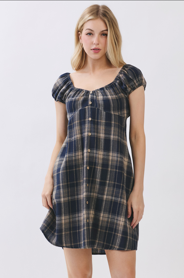 Final Touch Plaid Flannel Baby Doll Dress