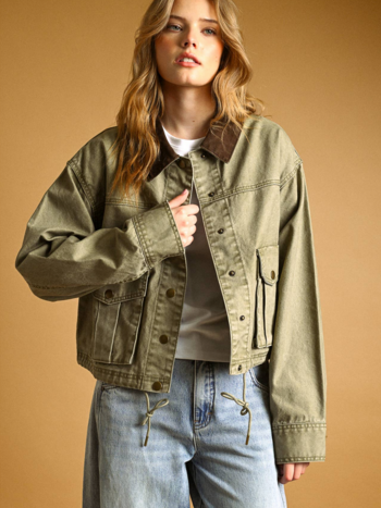 Miou Muse Contrast Collar Barn Jacket