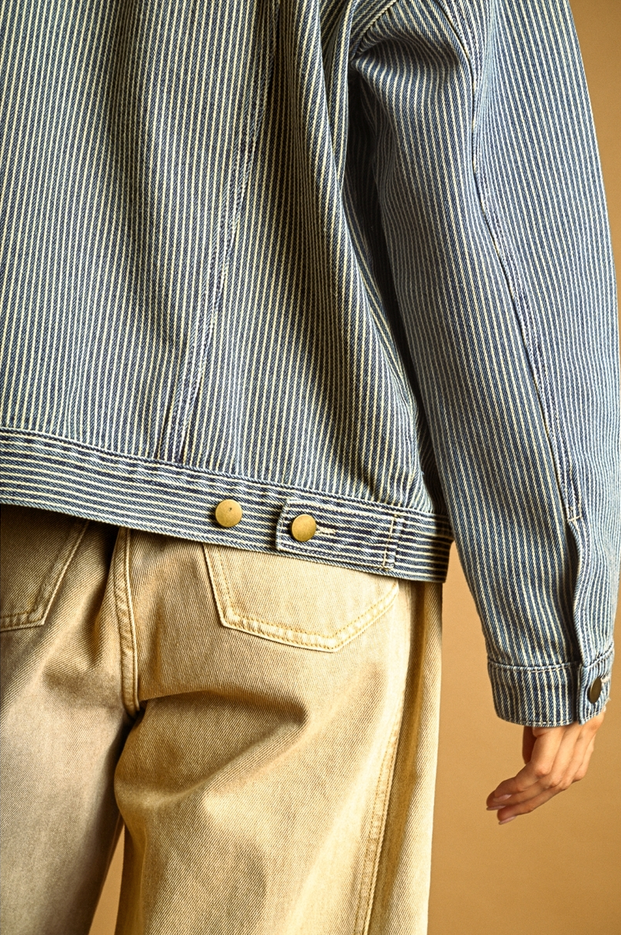 Miou Muse Railroad Stripe Denim Jacket