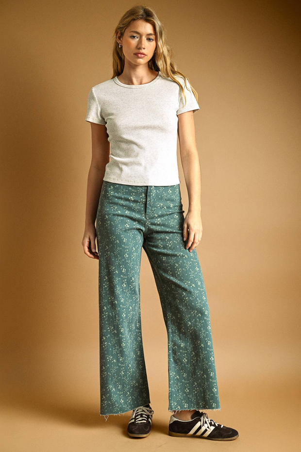 Miou Muse Wide Leg Floral Pants