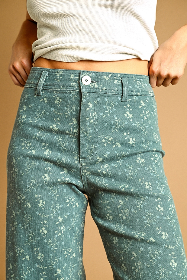 Miou Muse Wide Leg Floral Pants