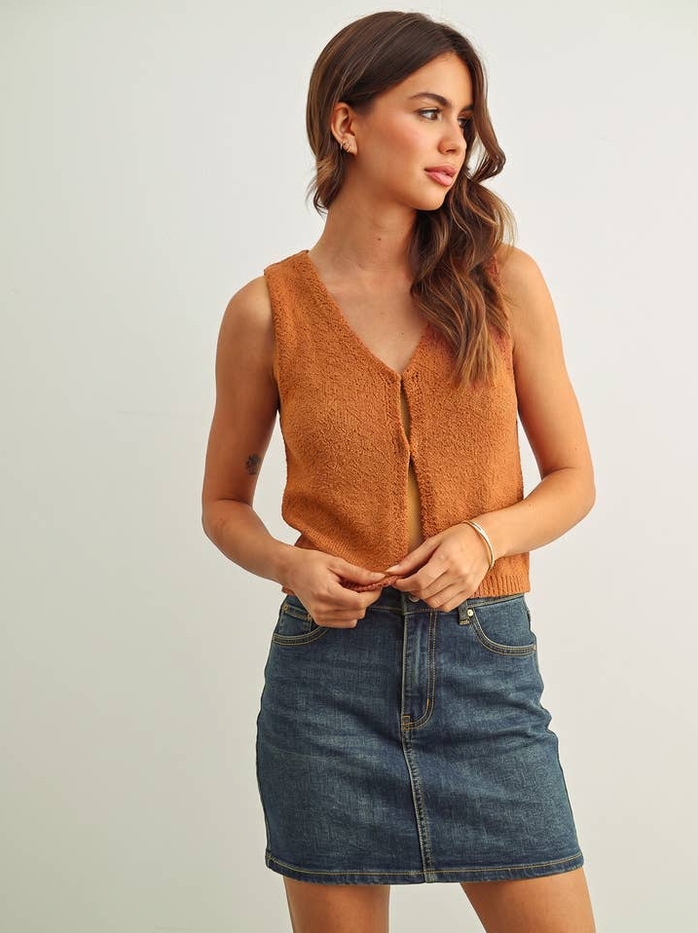 Miou Muse Hook + Eye Knit Vest