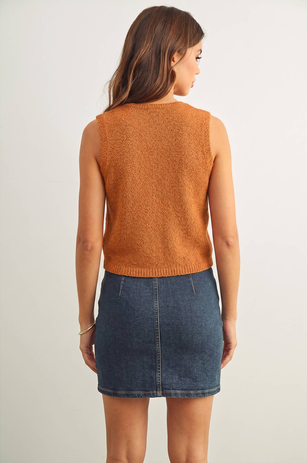 Miou Muse Hook + Eye Knit Vest
