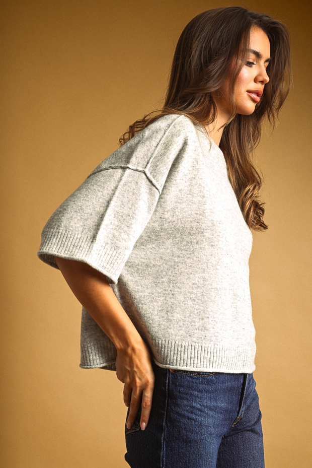 Miou Muse Short Sleeve Wool Sweater