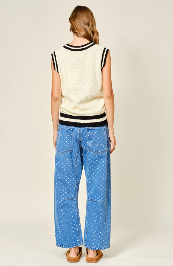 Aaron & Amber Polka Dot Barrel Jeans