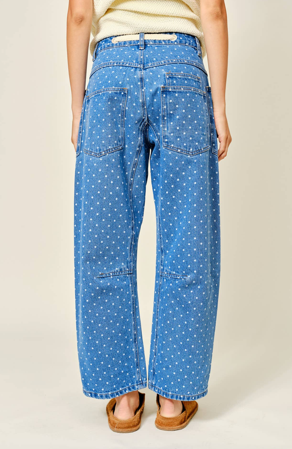 Aaron & Amber Polka Dot Barrel Jeans