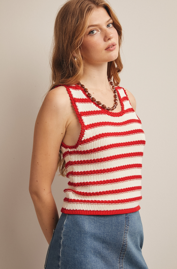 Forte Striped Crochet Top