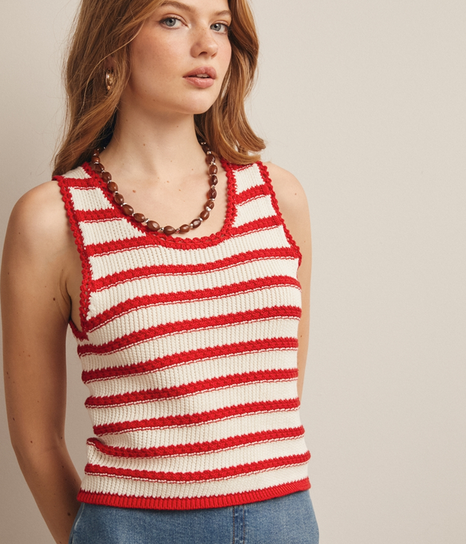 Forte Striped Crochet Top - Fringe Boutique