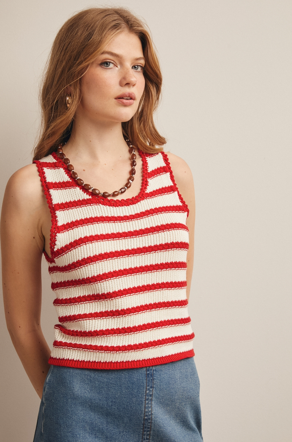 Forte Striped Crochet Top