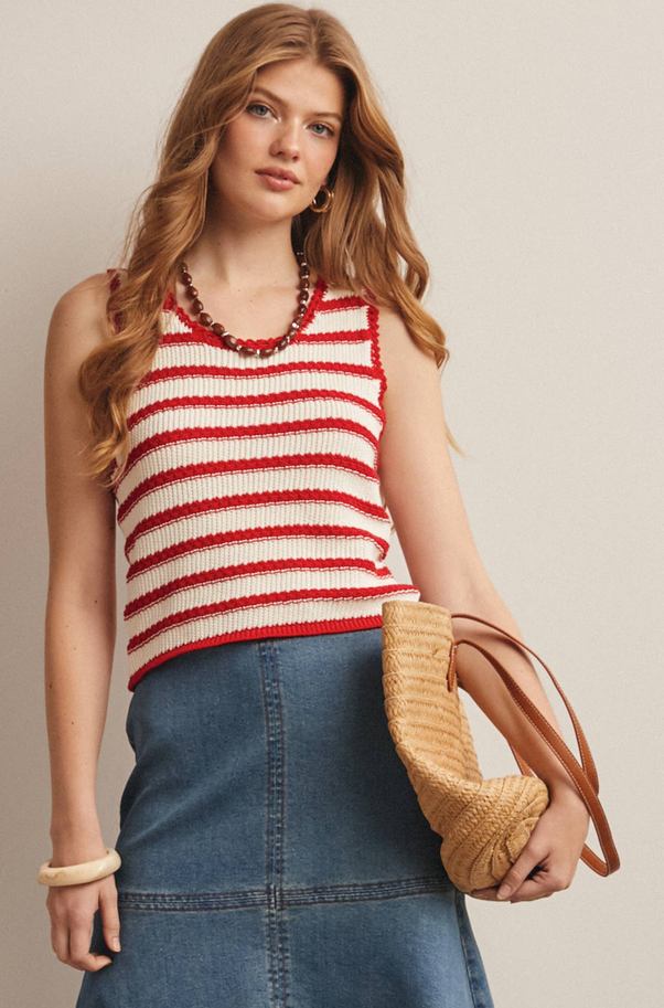Forte Striped Crochet Top